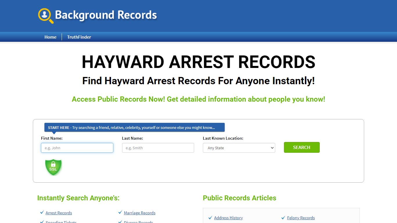 Find Hayward Arrest Records For Anyone Instantly!